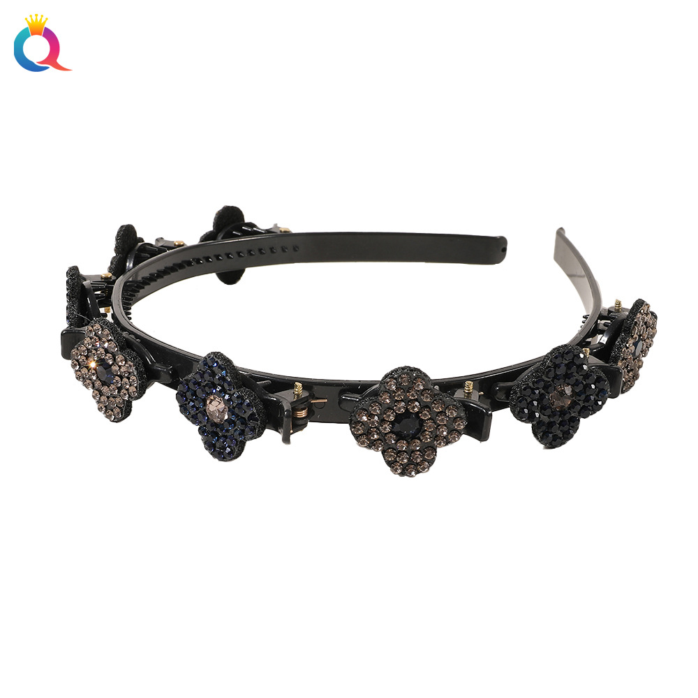 Qiyue Cross-border Women's braided hair clips, braided hair bands, hair breaking tools, side clips, bangs clips, headbands wholesale Item Picture