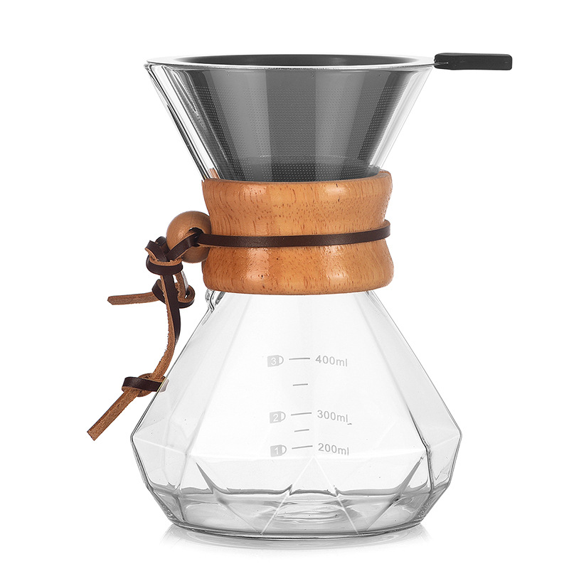 Hand-brewed coffee pot, heat-resistant glass sharing pot, cross-border coffee set with filter, cold brew hand-brewed pot Item Picture