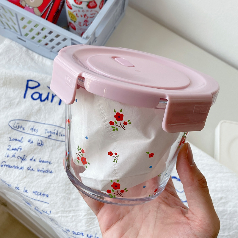Bolimei heat-resistant glass lunch box, microwave oven-safe soup bowl with lid, portable office food storage box Specification drawing