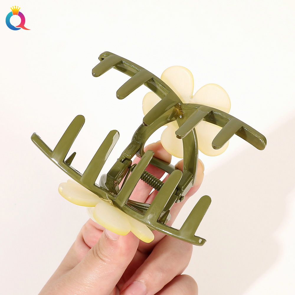 Qiyue Cross-border Sweet and high-end hair clips, back head grabbers, hair ties, shark clips, hair accessories wholesale Specification drawing