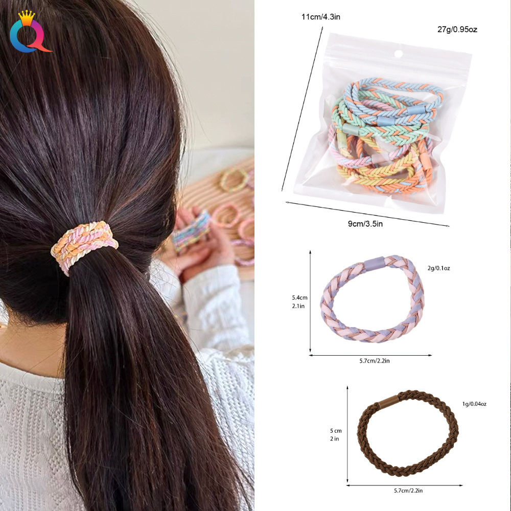Wholesale of Qiyue high-elasticity hair ties, simple women's rubber bands, high ponytail thick hair bands, braided hair ties and hair accessories details Picture