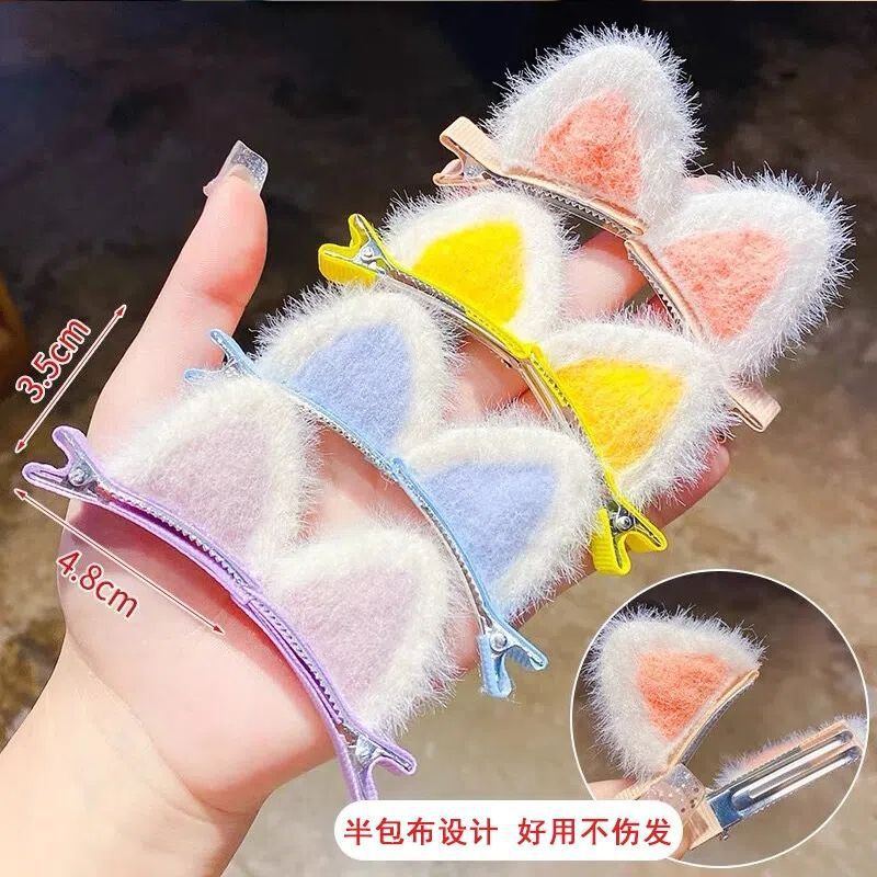 Super cute, sweet and adorable hair clips, children's fluffy cat ears, little girl hair clips, autumn and winter hair accessories, headwear and small accessories Application Scenario
