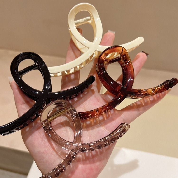 Korean original tea-black 8-inch high hairpin women's hair accessory, ins high-end feel, large grabber hair clip, multiple curls, shark clip details Picture