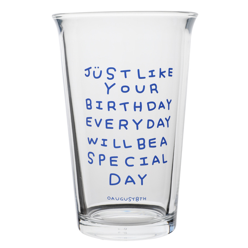 Bolimei blogger's same style simple letter glass cup, cold brew cup, glass cup wholesale, niche drinking cup Item Picture