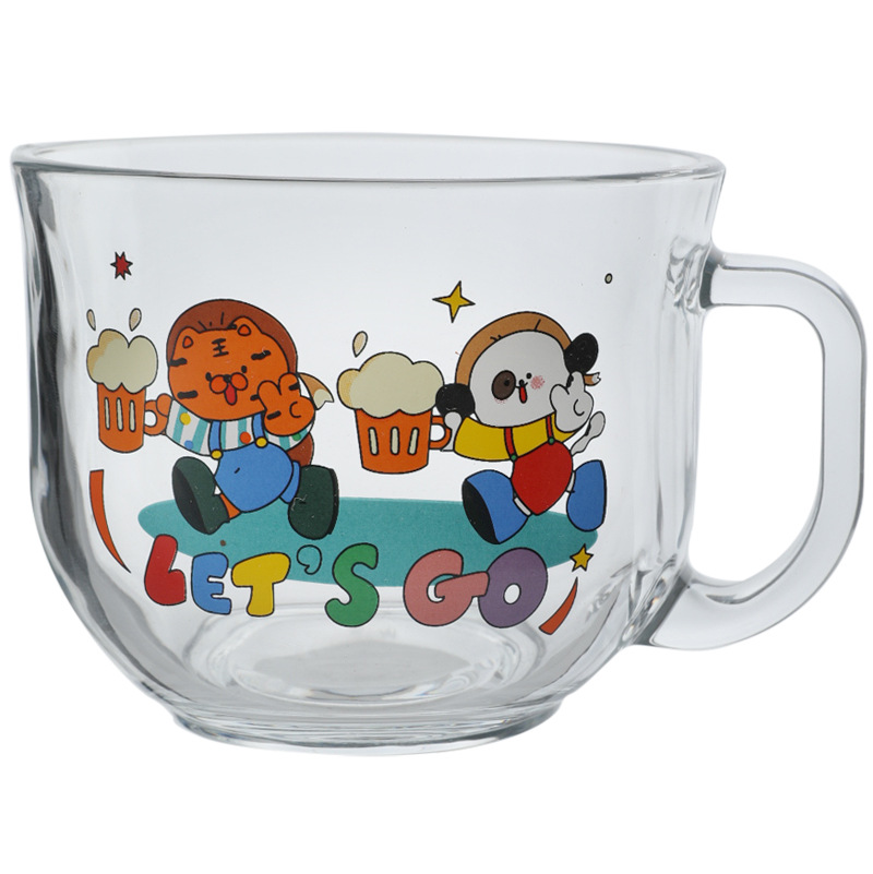Designer tomato puppy glass cup, breakfast oatmeal cup, milk cup, student water cup, cold drink juice cup Item Picture