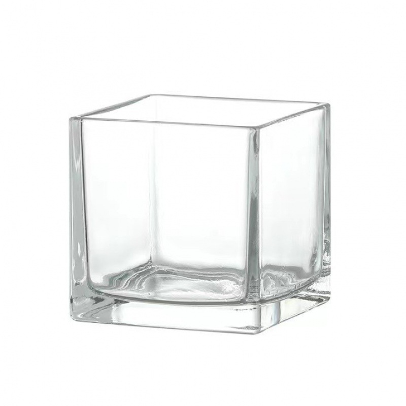 Wholesale square glass vases, pothos hydroponic flowerpots, square jars, scented wax cups, succulent turtle fish tanks, thickened Item Picture