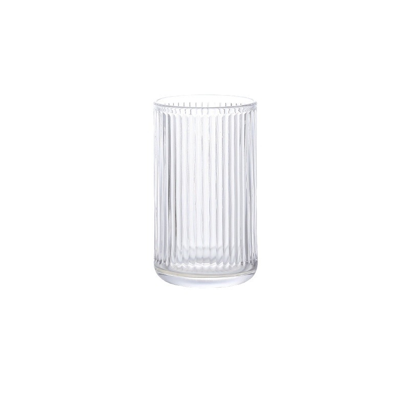 Vertical patterned glass cups, high appearance level water cups, beer mugs, restaurant tea cups, household beverage coffee cups, mouthwash wholesale Item Picture
