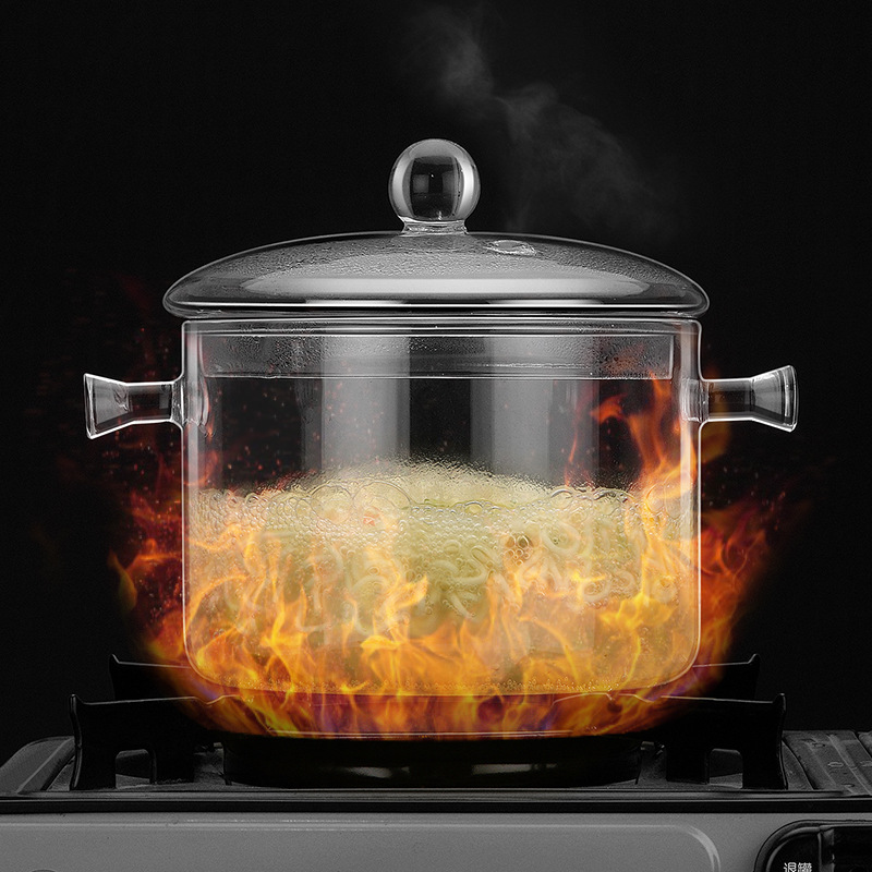 Cross-border wholesale household glass bowls, transparent salad bowls, heat-resistant covered instant noodle bowls, creative small ear microwave bowls details Picture