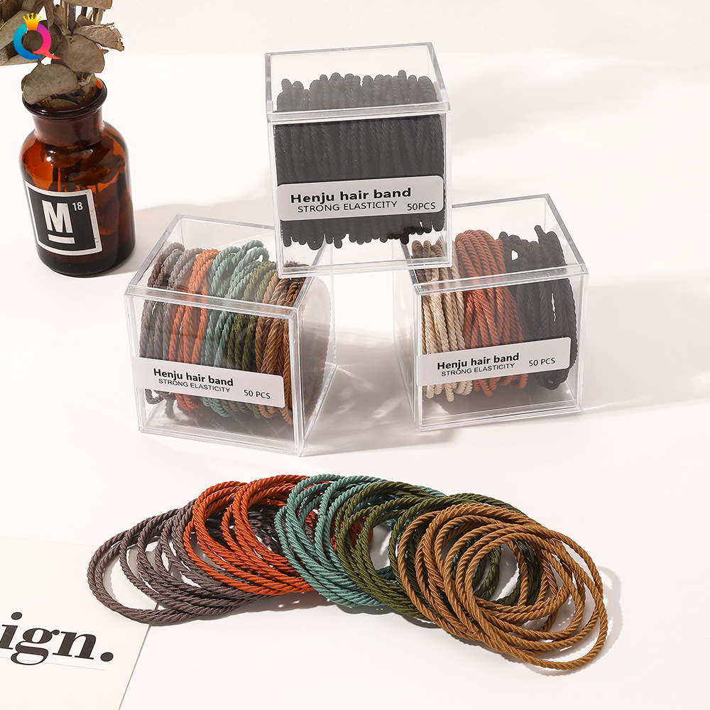 Qiyue Korean-style hair tie for women with thick ponytails, a popular online celebrity, with a simple and elegant style. 10 hair bands and hair bands, a simple hair tie Specification drawing
