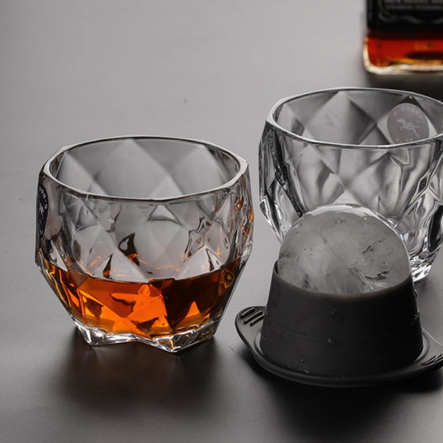 Whisky wine glasses for home use, European crystal glass wine glasses, creative ins style octagonal beer glass bar set details Picture