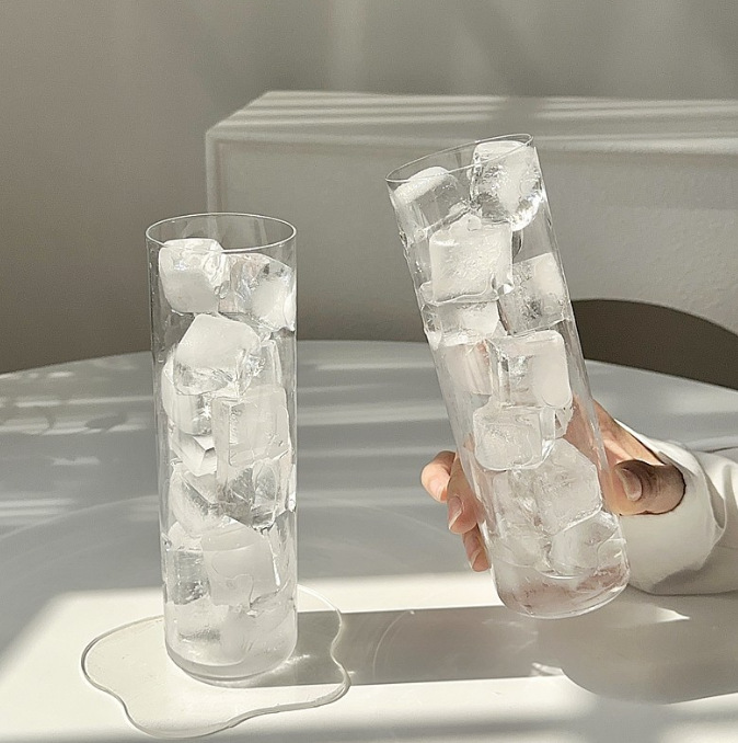 Straight Colleen cup, heat-resistant glass cup, popular dining room long drinking cup, cocktail cup, juice cup, extended water cup Item Picture