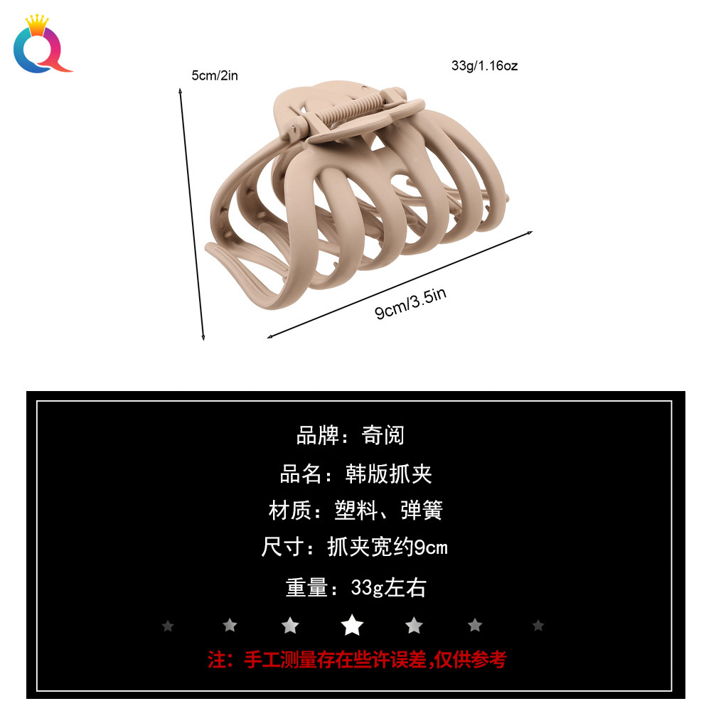 Qiyue Cross-border Amazon ABS simple wavy hair clips, updo hair clips, shark clips, women's hair accessories and headwear wholesale Specification drawing