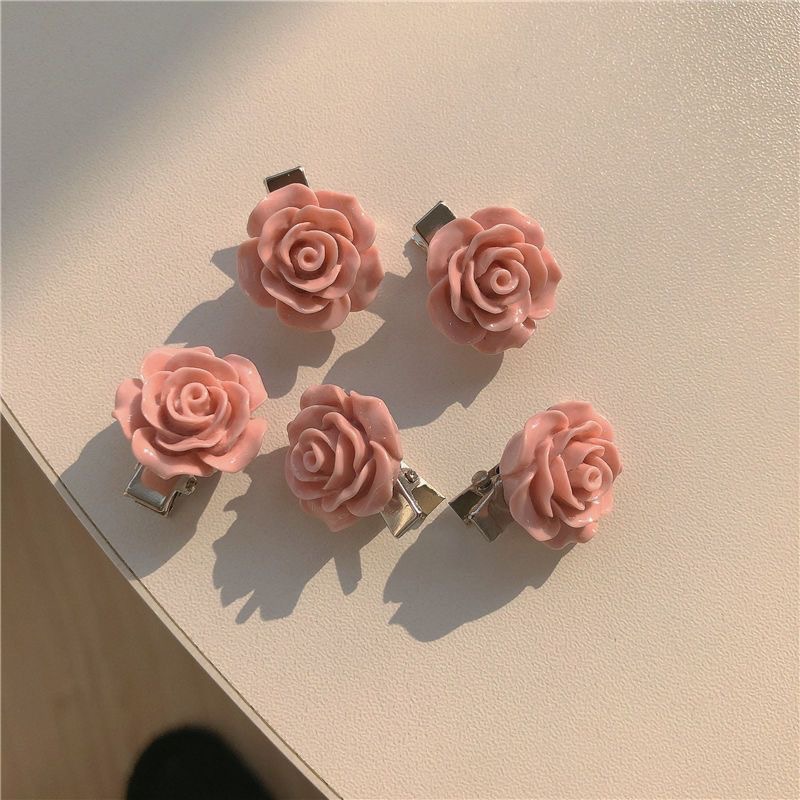 Pink rose hair clips, sweet and girlish ponytail hair accessories, hair clips, headwear, hair clips, braid hair clips, hair clips full figure