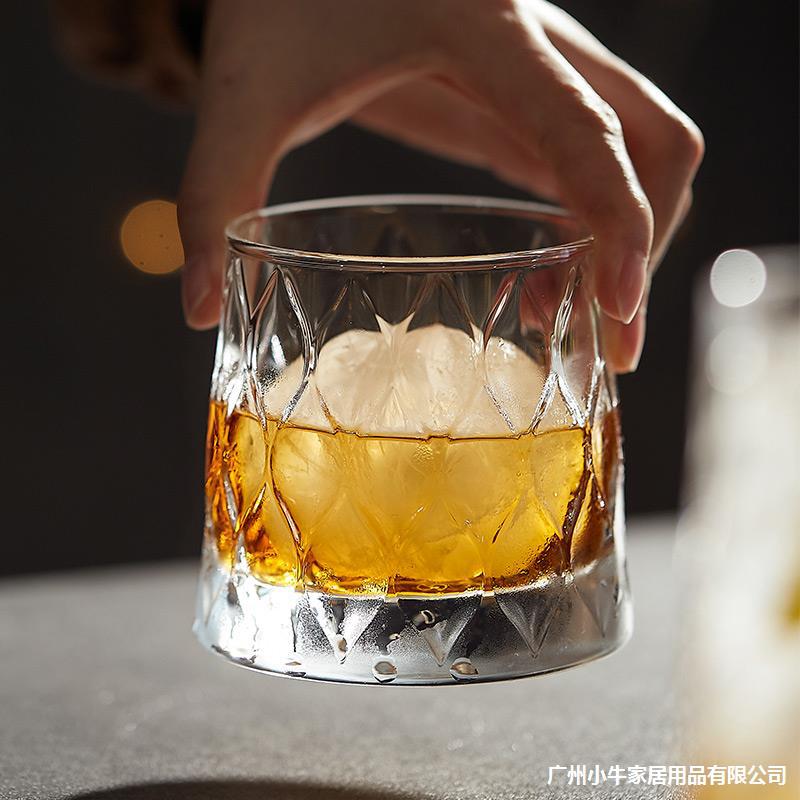 High-end glass diamond-shaped glass cups for home use, high-quality drinking cups for children, dessert cups for kids, whisky glasses Specification drawing