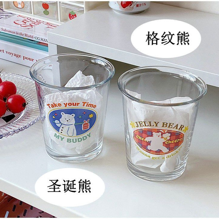 ins popular coffee shop American cold brew iced latte coffee cup, simple glass cup, beverage juice cup, cold drink cup details Picture