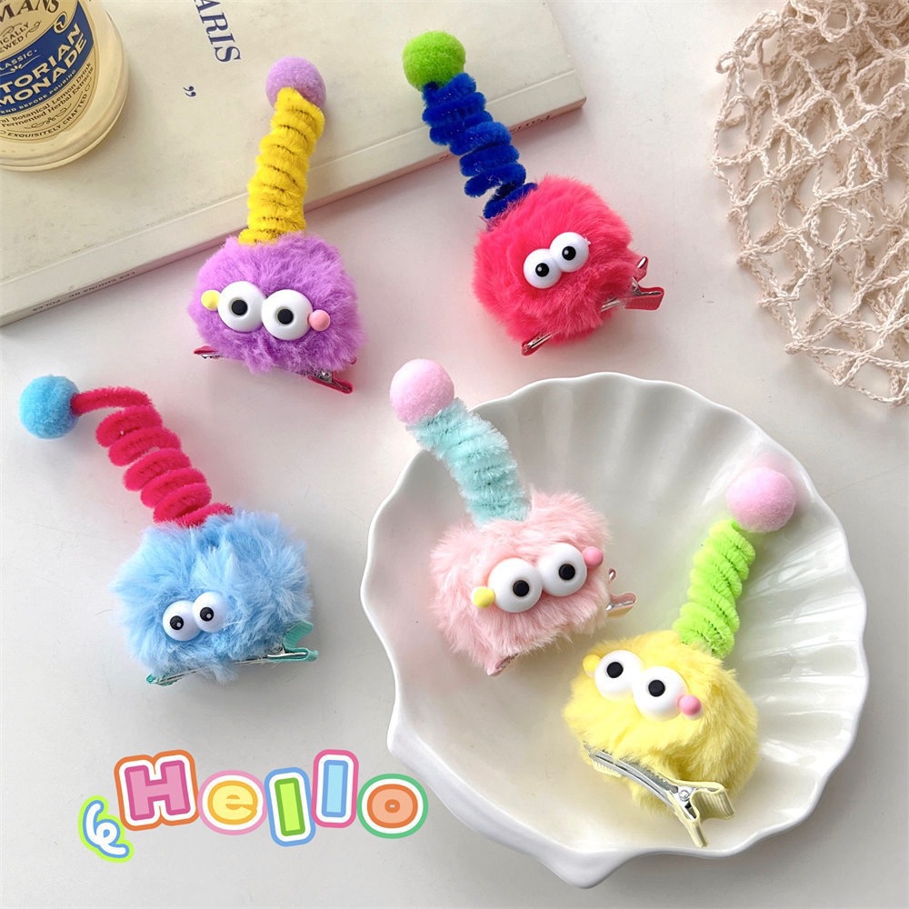 Cartoon, funny and cute hair clips, twist rods, children's headwear, hair accessories, antennas, plush hair clips, duckbill clips, autumn and winter accessories Specification drawing