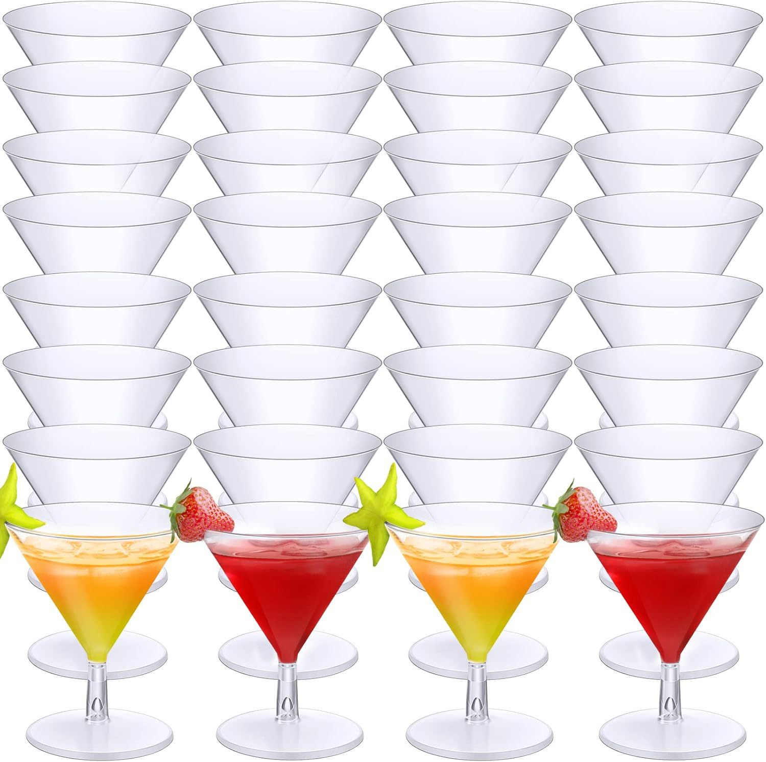 Wholesale 60ML disposable transparent champagne glasses are suitable for cross-border birthday, wedding, party and gathering chicken tail red wine glasses Item Picture