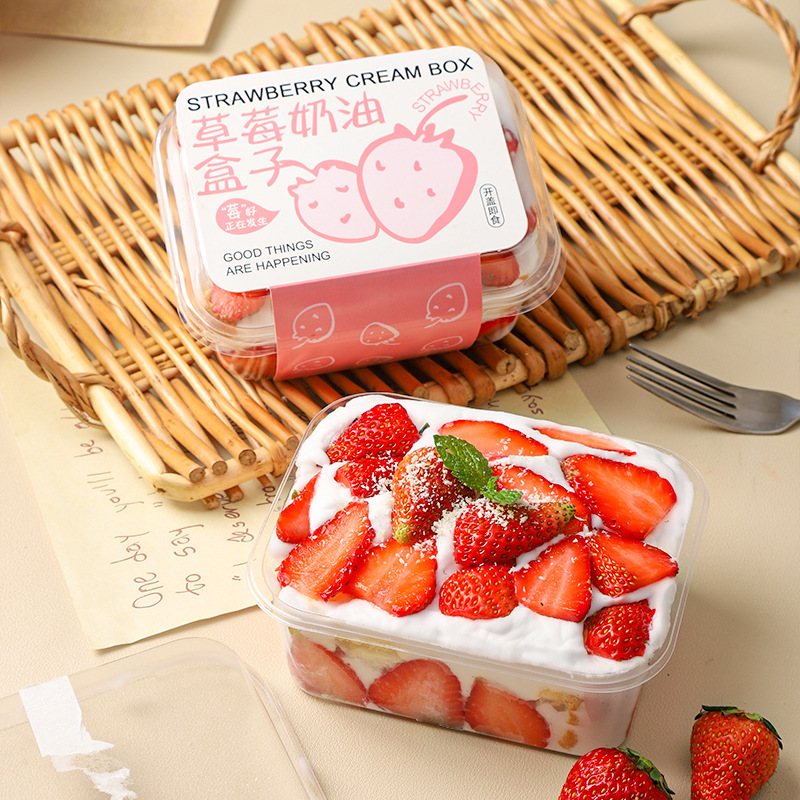 Strawberry cream box, mille-feuille mousse cake packaging box, Tiramisu Napoleon box, picnic baking packing box