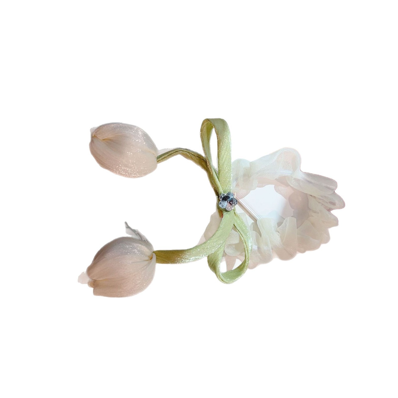 Korean-style tulip ribbon, large intestine hair band, high-end feminine hair tie, leather band, ponytail, elegant hair tie, flower headwear Item Picture