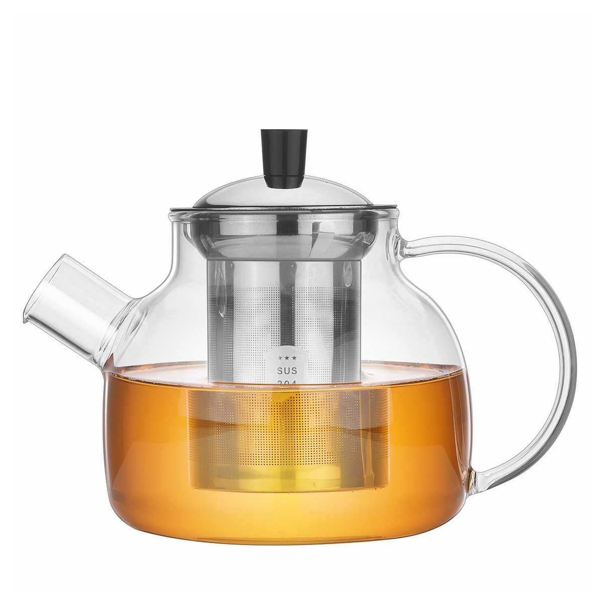 Tea-water separation and filtration teapot, thickened glass brewing teapot set, heat-resistant boiling teapot, transparent flower and fruit teapot set Item Picture