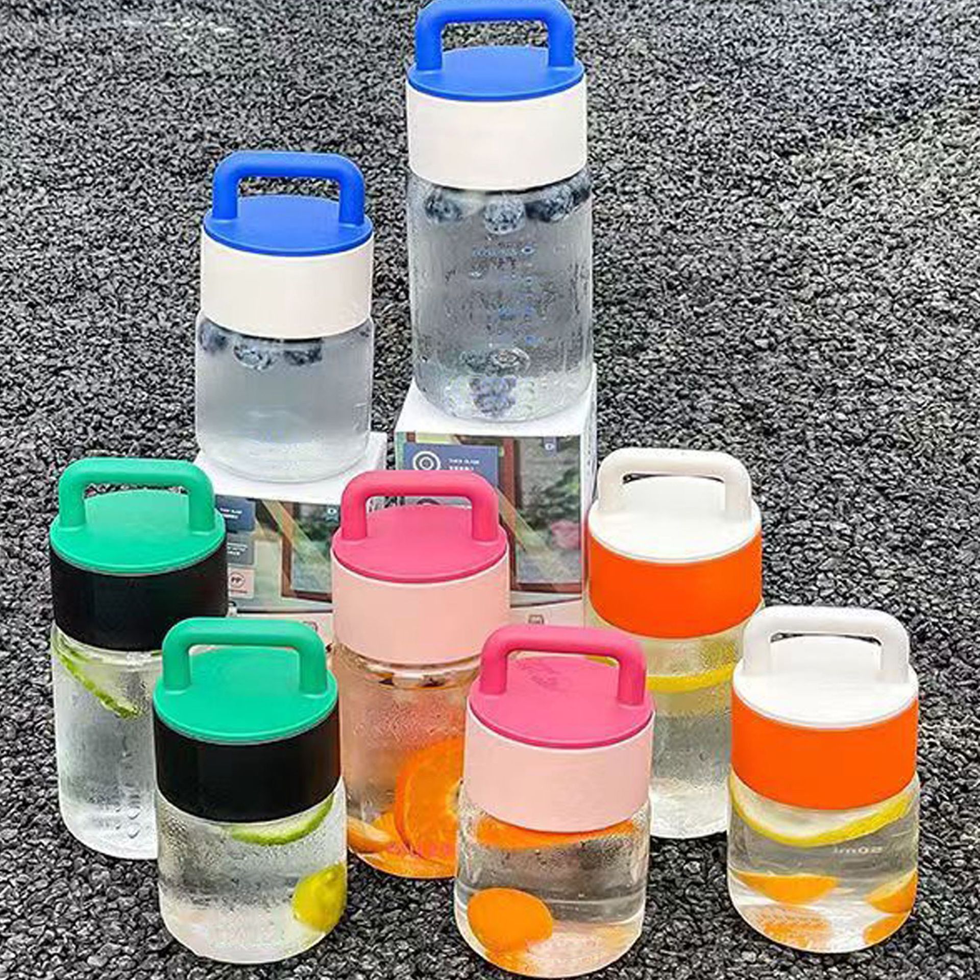 Transparent chubby glass cup, portable water cup, female student household drink, coffee, milk drink, gift cup details Picture