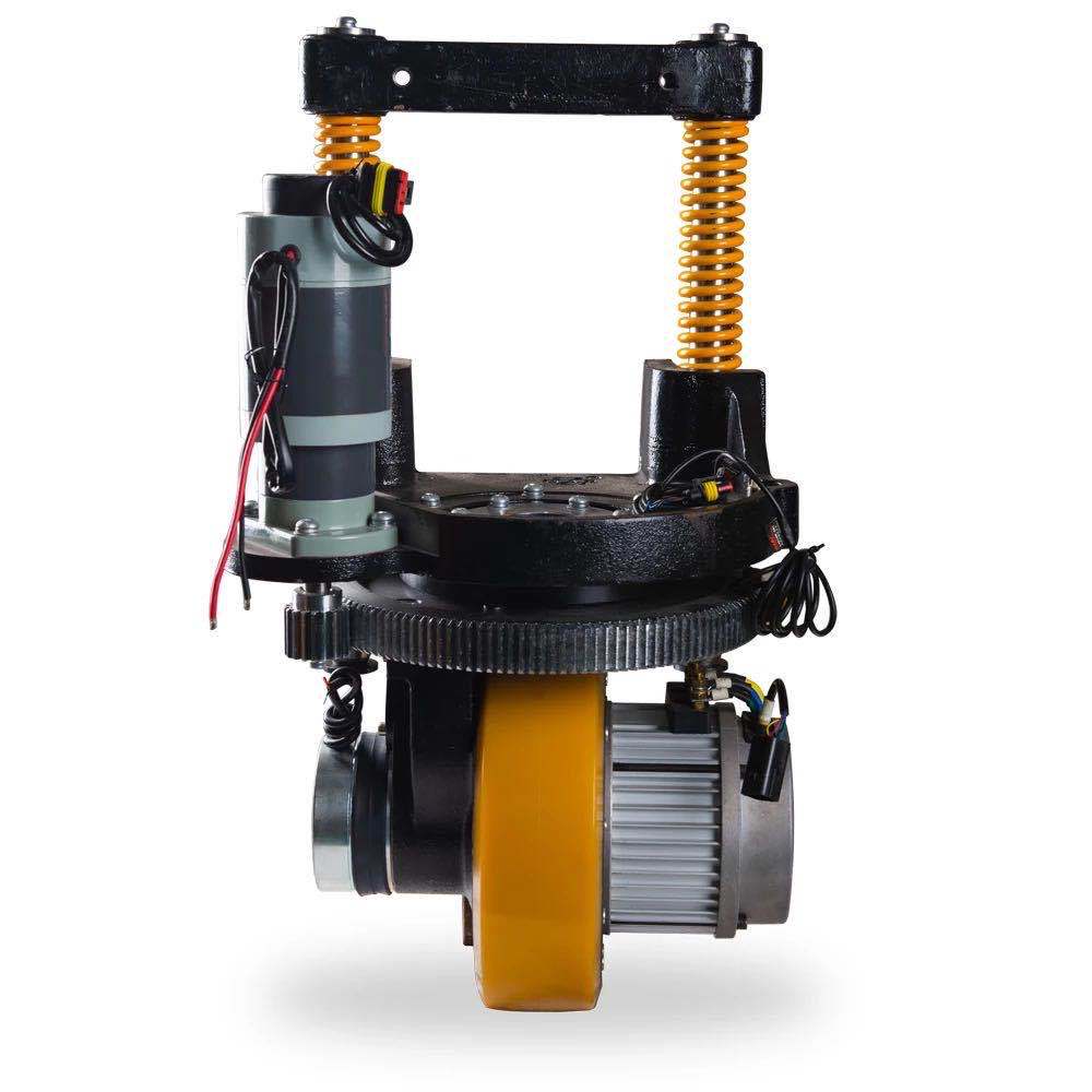 Gewa 250-wheel diameter vertical steering wheel intelligent material handling vehicle 1500W drive steering assist with floating frame steering wheel full figure