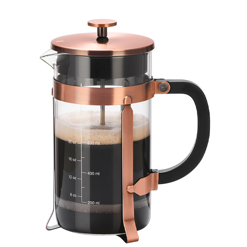 Wholesale French press kettles, high borosilicate glass kettles, household double-layer filter screen brewing kettles, filter pressure tea infusers, hand coffee brewing kettles Item Picture