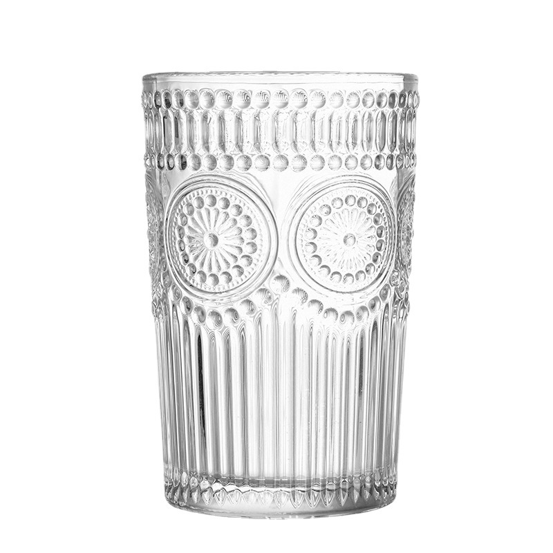 Retro-style sunflower glass water cup, Instagram-style summer creative coffee cup for men and women, beer mug, Japanese cup Item Picture