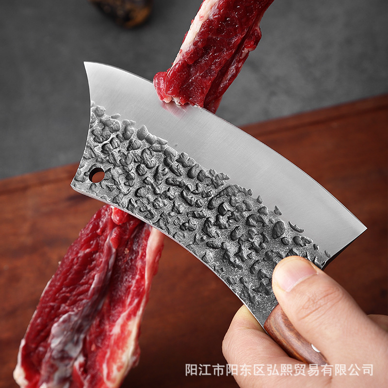 Outdoor tactical small scimitar, camping portable kitchen knife, Longquan forging scimitar, fish knife, slaughtering, cutting, meat and bone removal knife Specification drawing