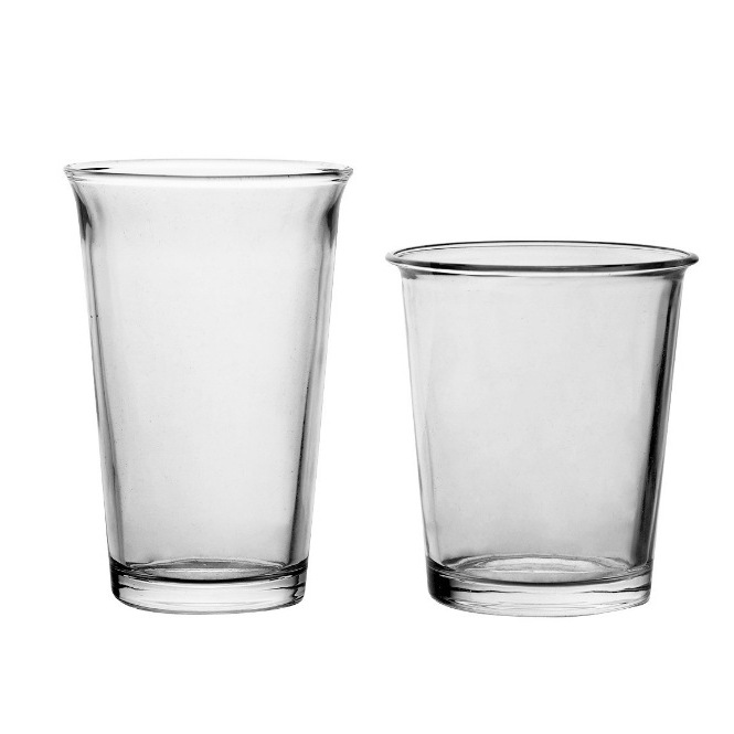 Simple thickened glass flared milk tea coffee cup, latte ice American cold drink cup, homemade creative drink 350ml Item Picture