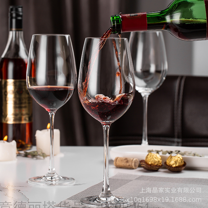 Italian Rita Chardonnay white wine glass, Bordeaux red wine glass, Beaujolais highball glass full figure