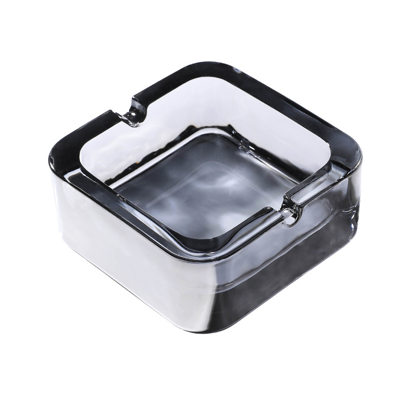 Crystal glass ashtray, exquisite and fashionable, square cigarette cup, light luxury living room, high-end ashtray, creative household little delicacy Item Picture