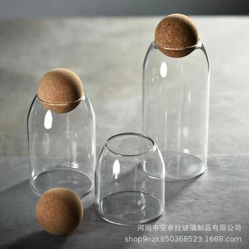 Creative cork stopper glass storage jar set, cross-border anti-drop food-grade storage jars for grains, cereals and tea Application Scenario