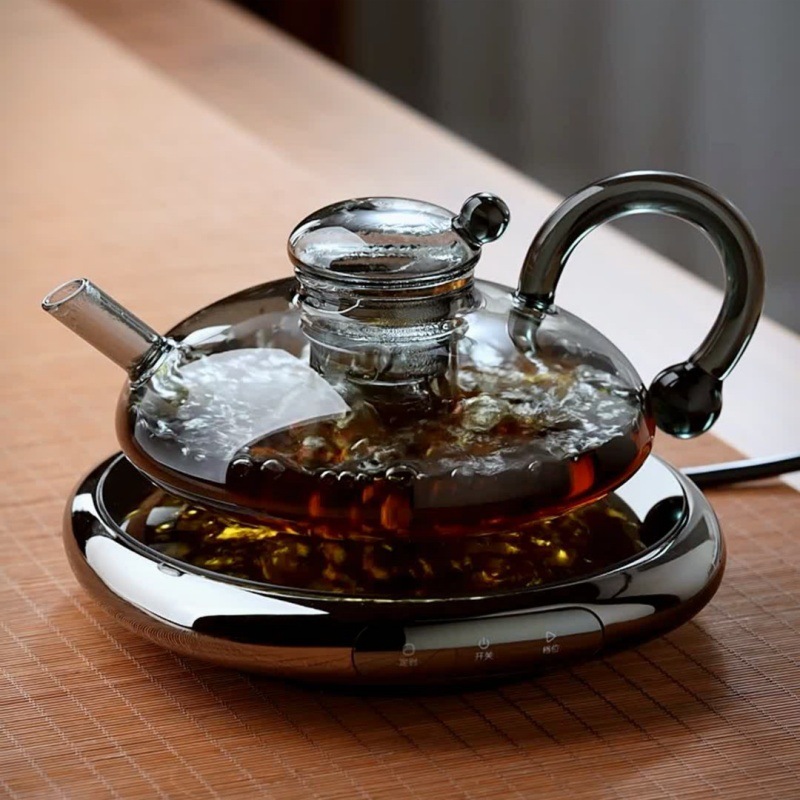 Glass teapot, heat-resistant glass tea set, household flower teapot, high-temperature resistant filtered thickened mouse-tail teapot, brewing teapot Specification drawing