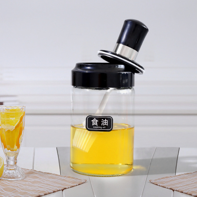 Seasoning jar, glass salt jar, kitchen seasoning bottle, jar, household seasoning oil pot, salt and monosodium glutamate seasoning box combination set Specification drawing