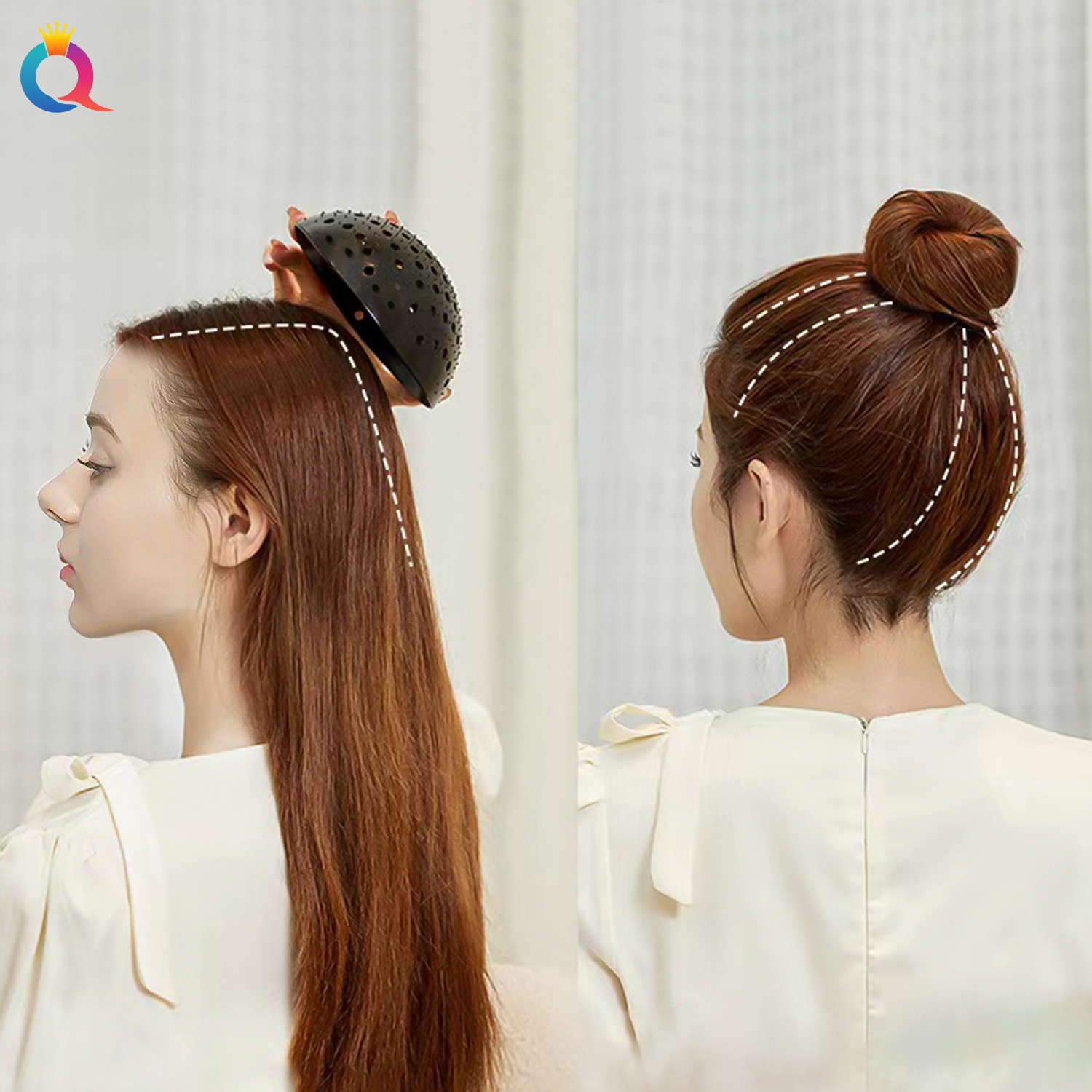 Qiyue Cross-border Pomelo Peel High Skull Top Magic Tool Hair Fluffy Hair Pad, Women Invisible Hair Pad, Hair Accessory Wholesale full figure