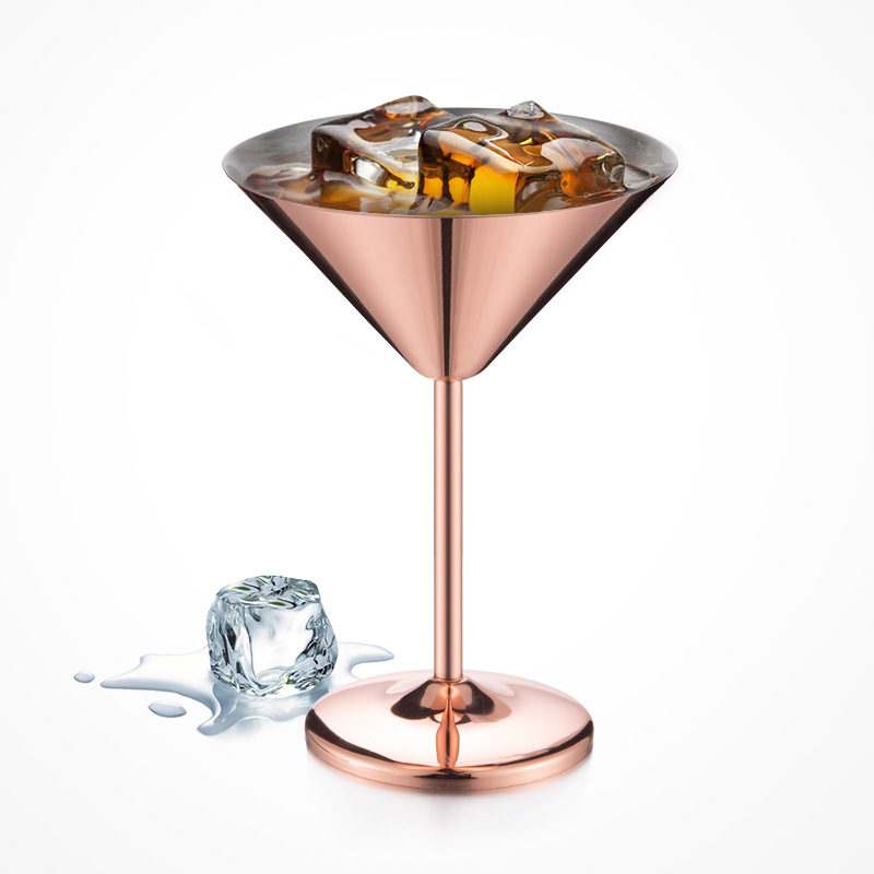 Cross-border 304 stainless steel cocktail cups, creative metal Martini cups, margarita cups, tall ice cream cups details Picture