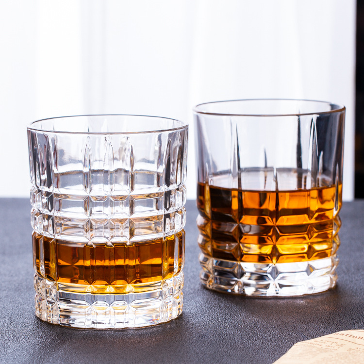 Household transparent glass cup set, European whisky glass, foreign wine glass, diamond glass, beer glass, red wine glass Specification drawing