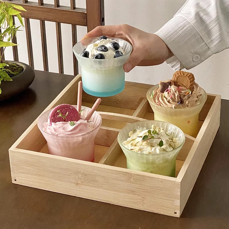 Ear-hanging coffee cup, glass cup, creative high-end gradient color vertical pattern glass cup, latte cup, household cold drink cup, water cup Specification drawing