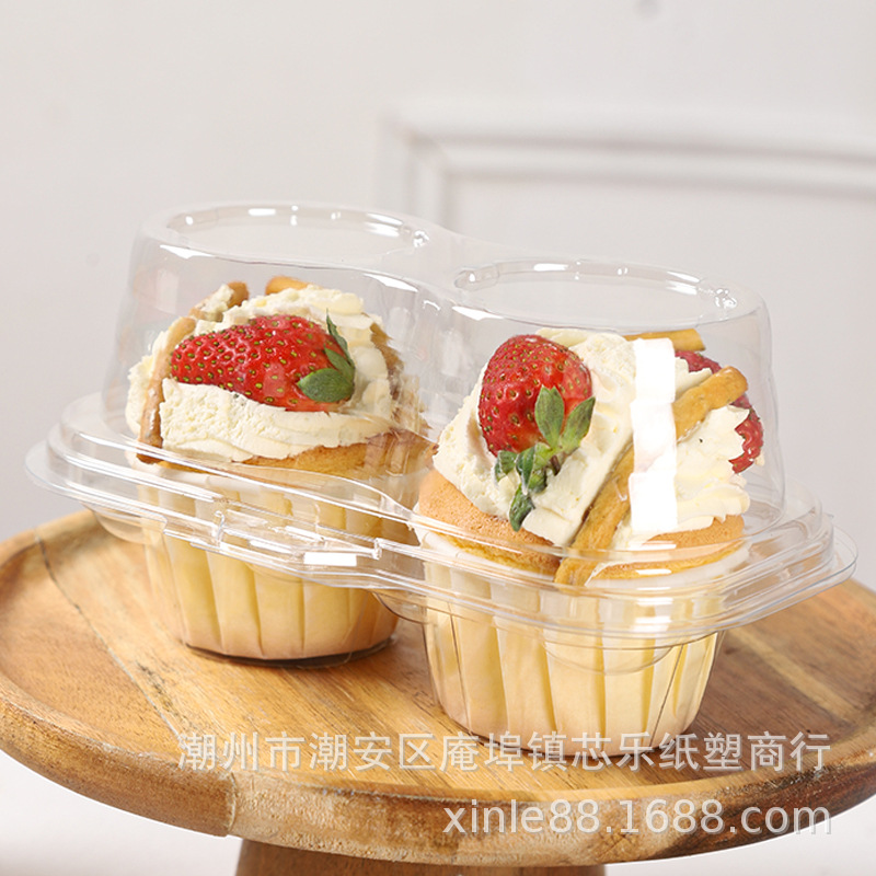 Cupcake packaging box, single or double pieces, egg tart, transparent thickened blister box, muffin cup packaging box wholesale Application Scenario