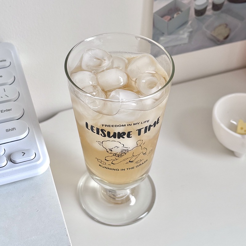 Customized tall glass cups, juice cups, glass cups, heat-resistant glass cups, Korean-style cups Specification drawing