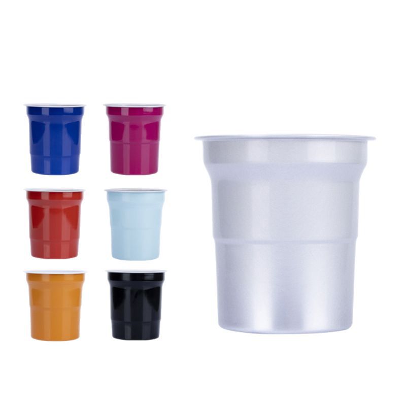 Food-grade coated aluminum cups with LOGO printing, aluminum color-changing cups, outdoor camping aluminum cups, stepped cold drink aluminum cups Item Picture