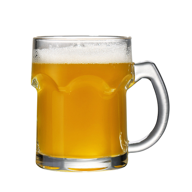 Fujia White Craft wine cup with handle, glass cup, draft beer cup, popular water cup, thickened large-capacity cold drink juice cup Item Picture