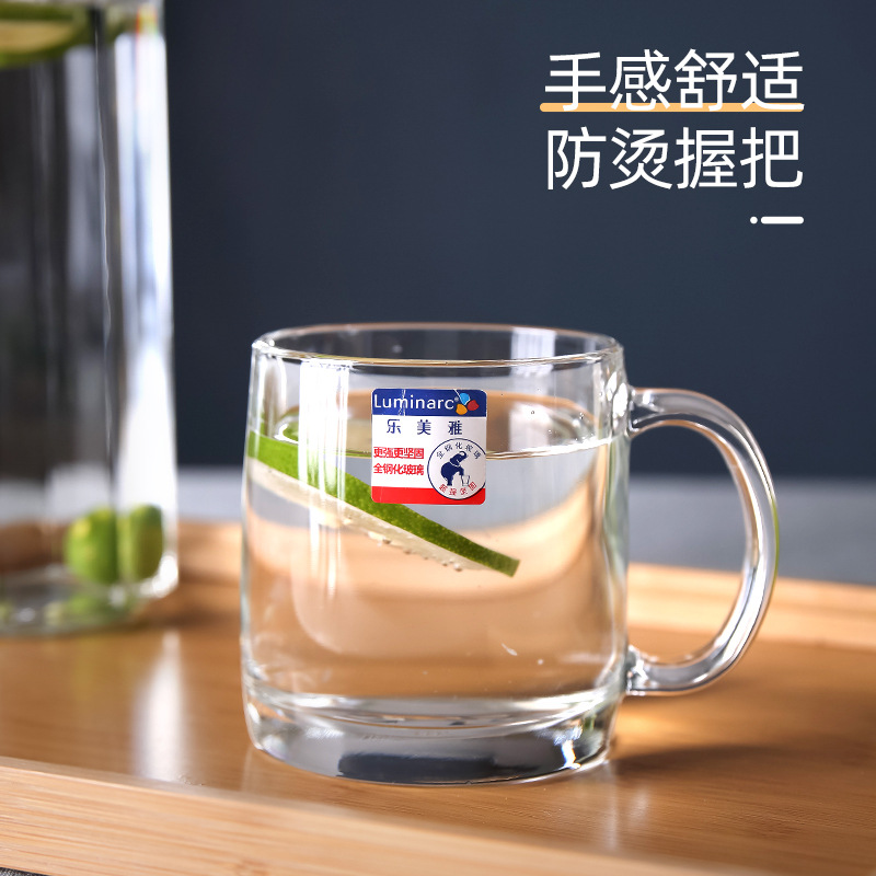 Le Mei Yamandon beer mug, heat-resistant glass water cup, tea brewing water cup, beverage handle cup, draft beer cup 51908 Specification drawing