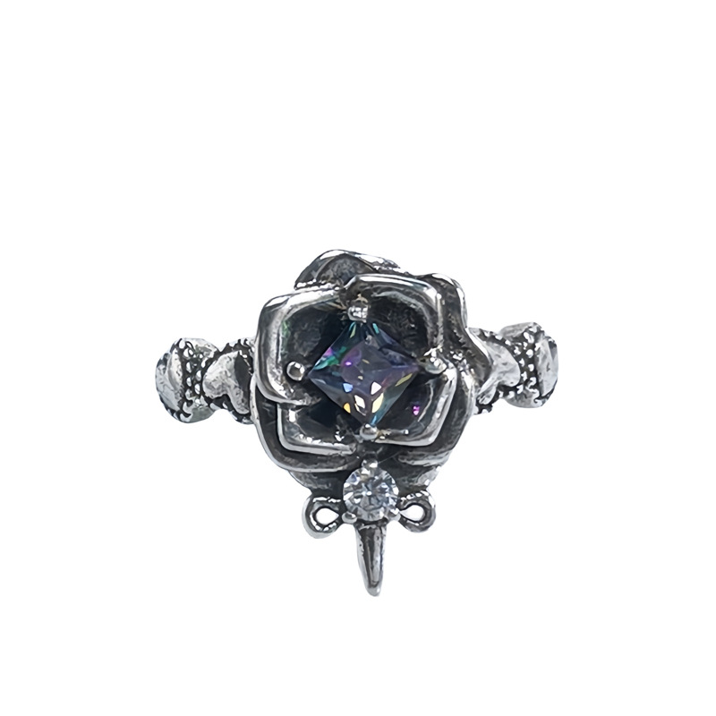 Retro and unique rose style, fashionable and versatile ring, simple flower for women, high-end, exquisite and cold style ring Item Picture