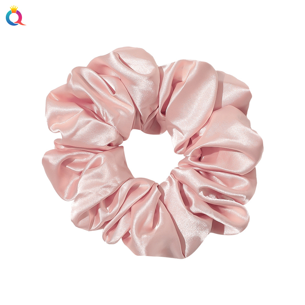 Qiyue Cross-border Large 15cm colored Ding hair band satin fabric Large Intestine Hair Band Wholesale Large Intestine Hair Band Headwear Item Picture