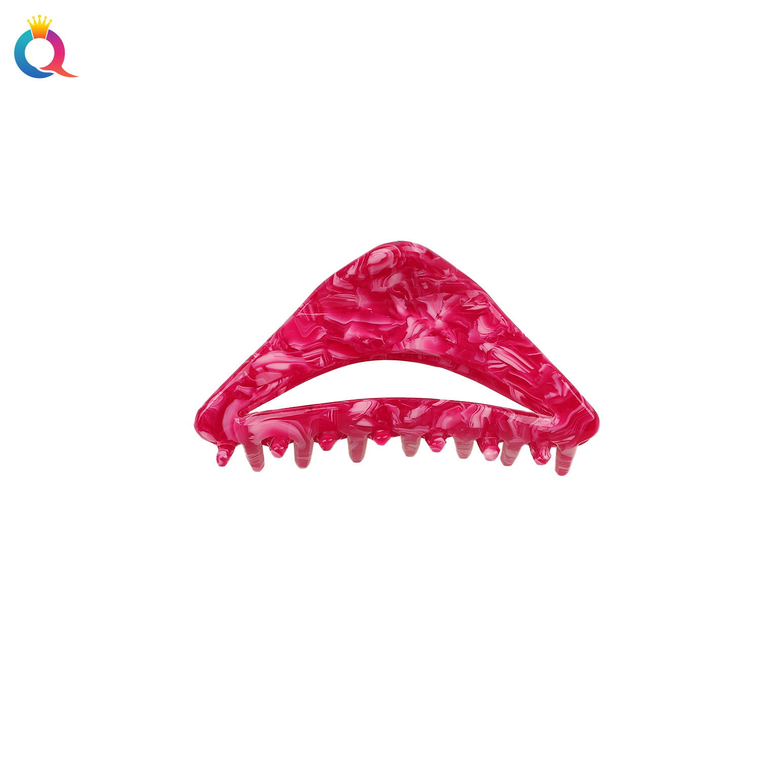 Qiyue Cross-border Acetic Acid hair clips, back head hair grippers, hair clips, hair accessories, women's triangular style shark clips wholesale Item Picture
