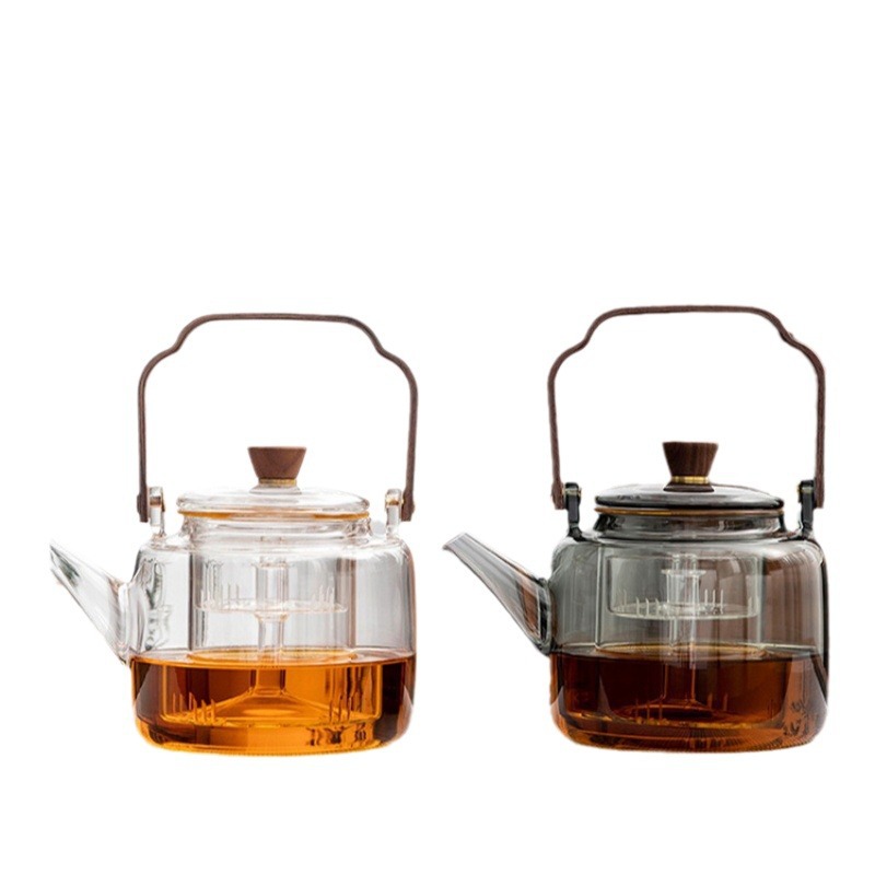 High borosilicate glass handle teapot, electric ceramic stove, heating glass teapot, household large glass steaming and boiling teapot, brewing teapot Item Picture