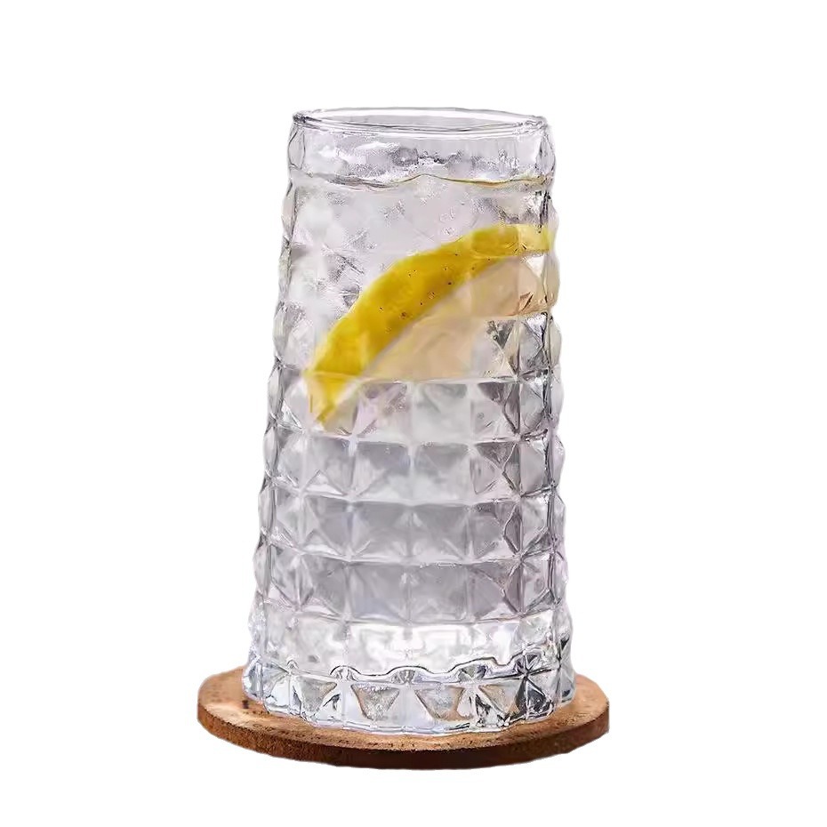 Internet-famous diamond fruit tea cup, glass water cup, iced American coffee cup, high-appearance-level juice cup, sparkling cold drink cup Item Picture