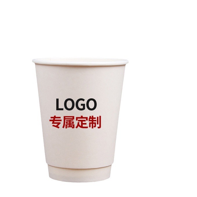 Customized disposable coffee cup 500ml, thickened 12oz hollow disposable paper cup for takeout hot drinks, customized logo Item Picture